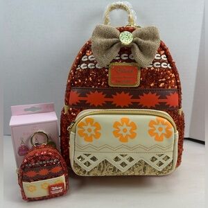 Loungefly Disney Princess Moana Sequin Mini Backpack & Charm - Exclusive